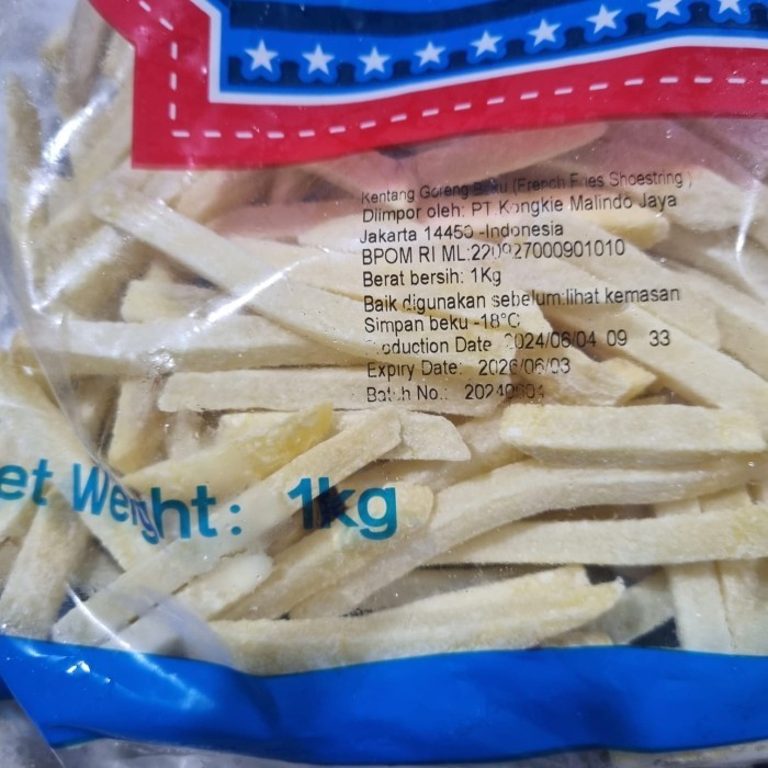 

Kentang Goreng Frozen 1kg KDHY French Fries Shoestring Frozen Food Makassar