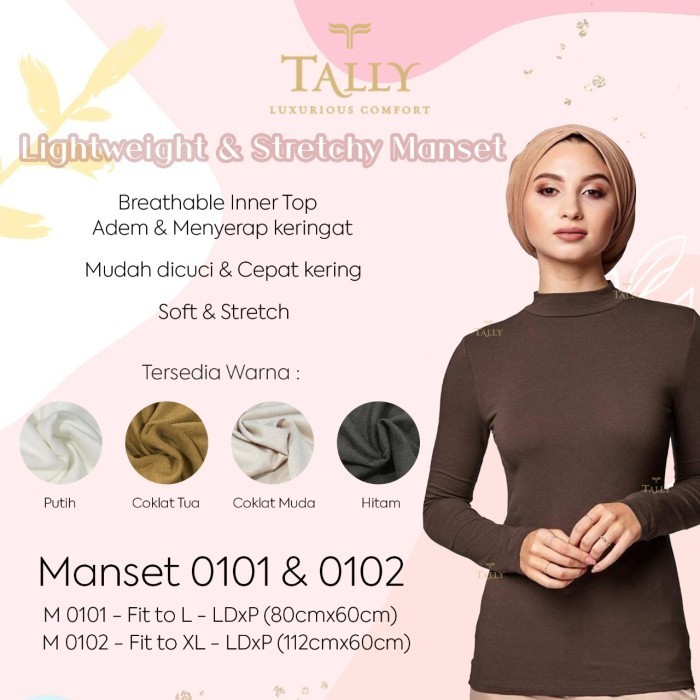 TOKOSANIA Baju Manset Panjang Tally 0101 0102 - L Art 0101, Coklat muda