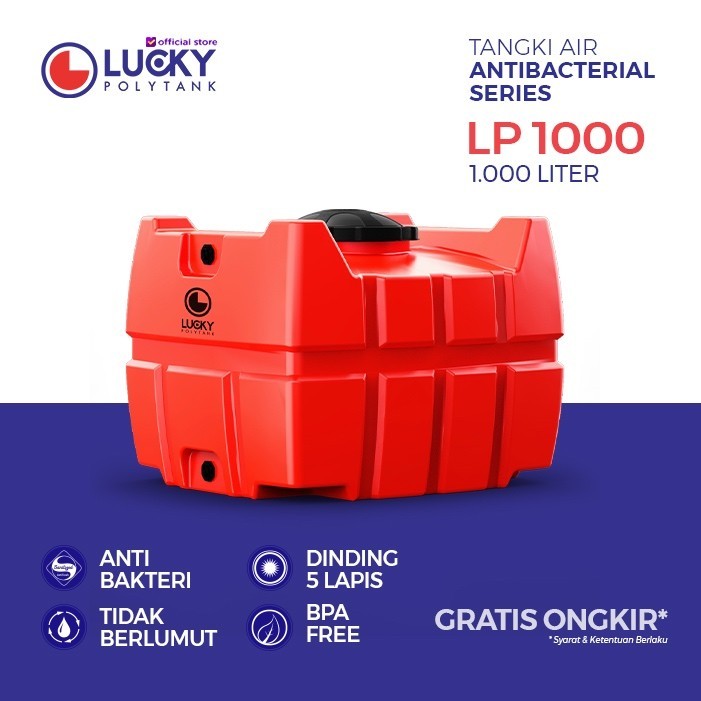 Tangki / Toren Air Petak / Kotak  Lucky 1000 liter (LP 1000)