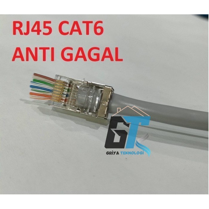 Konektor RJ45 / RJ 45 LAN Cat 6 Anti Gagal dengan Metal Cover - Ecer - satuan