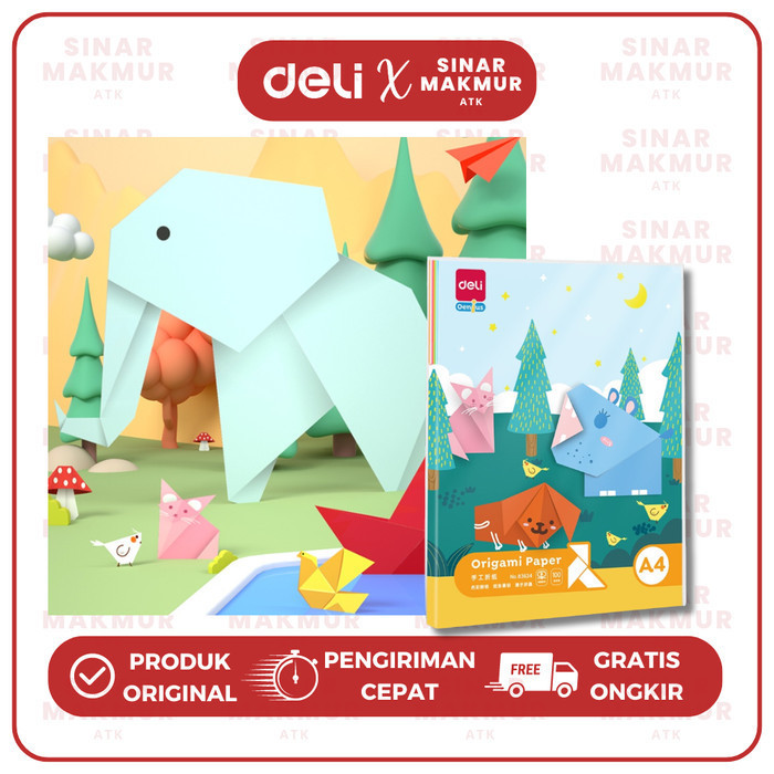

Origami/Craft Paper/Kertas Lipat 10 Warna A4 Deli 83634 (Pak)