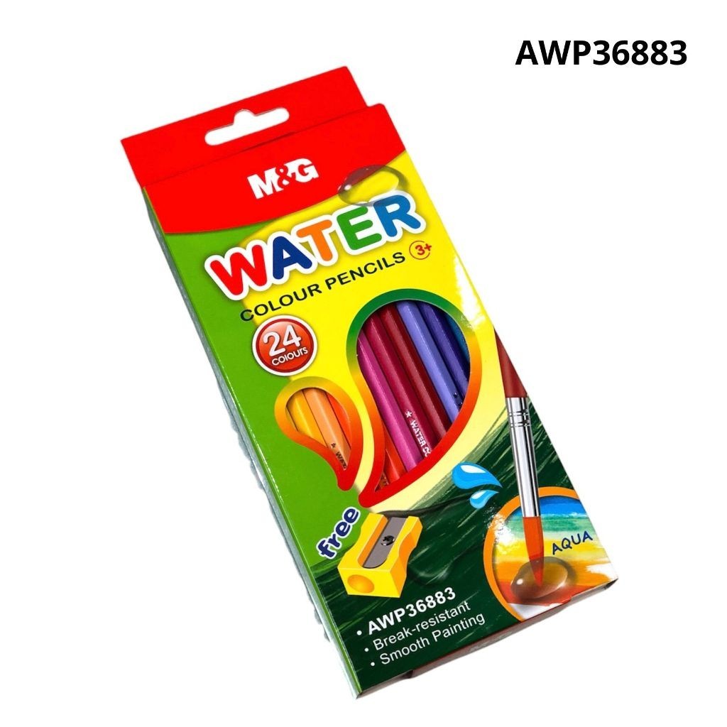 

Pensil Warna Water Colour M&G 24 Warna Colour Pencil #AWP36883 Free Rautan - SHABQ