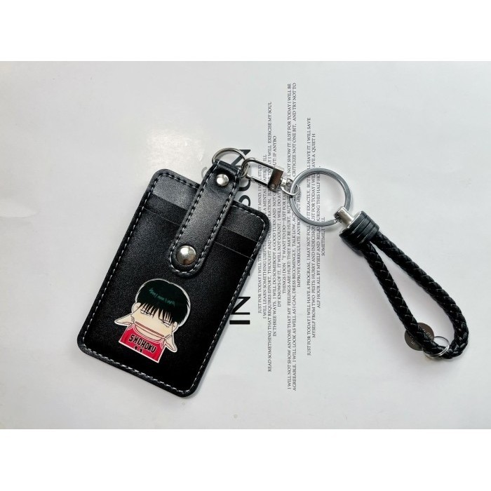 

Name Tag Id Cardholder Kulit Slamdunk / Gantungan Lanyard Pods Leather - Hitam A