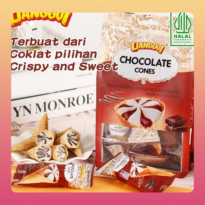 

[Produk terlaris]Lianggui HALAL Chocolate Cones Vanilla Strawberry Crisp Roll Wafer Ice Cream Flavour Wafer Roll Biskuit Coklat Bentuk Ice Cream Wafer CHOCO COCONUT/ STRAWBERRY/ CHOCO & MILK SWEET Wafer Bulat Salut Chocolate Cones Cones
