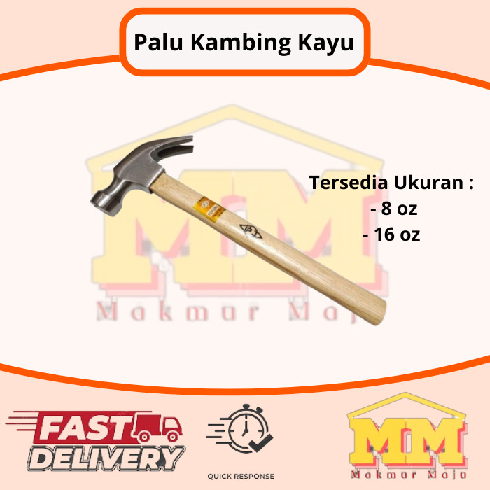 Palu / Palu Kambing Gagang Kayu 8 oz / 16 oz