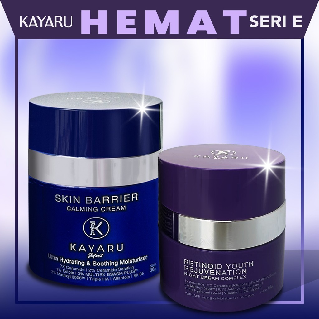 Bundling Hemat E KAYARU Mest Retinoid Night Cream Complex + Skin Barrier Calming Cream