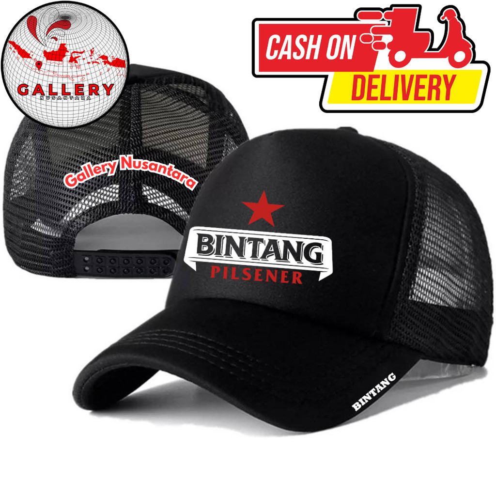 Gallery Nusantara Topi Trucker BINTANG PILSENER - Topi Distro BINTANG PILSENER Logo - Topi BINTANG P