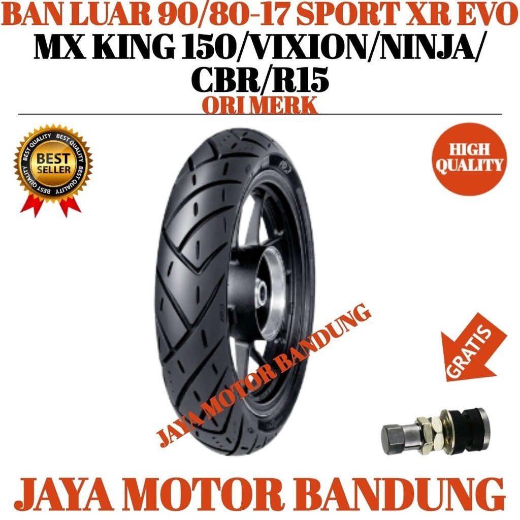 BAN DEPAN MX KING 150/VIXION/CBR/R15/NINJA BAN LUAR UKURAN 90/80-17 SPORT XR EVO ORISINIL FDR
