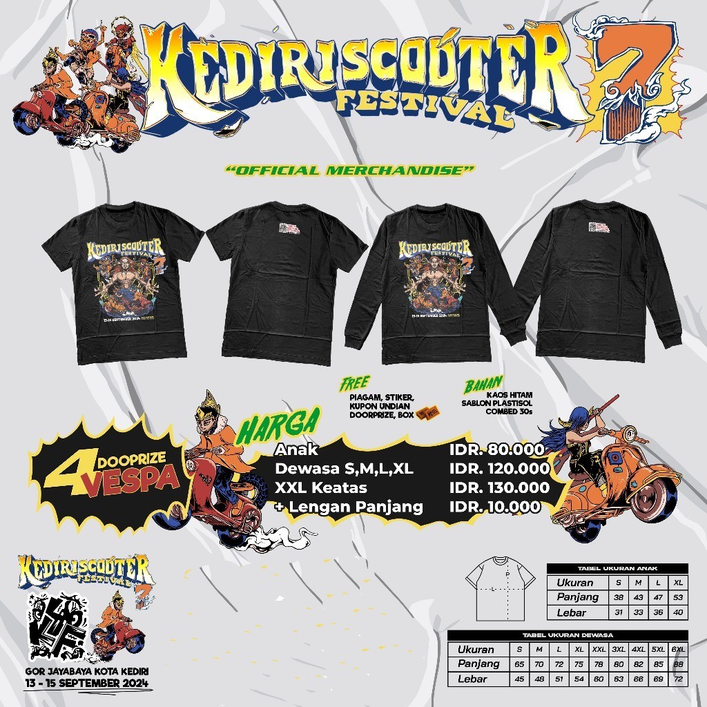 MERCH KEDIRI SCOOTER FESTIVAL 7 , KSF 7 KEDIRI , KAOS KSF 7 , Kediri Scooter Festival