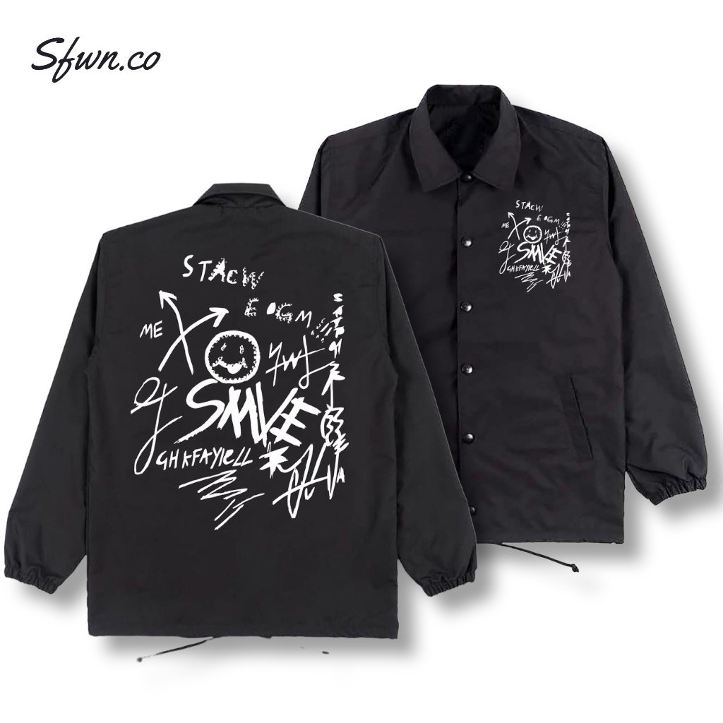 ALY55 | Jaket Coach Patung Fearless - Jaket Coach Pria|Wanita - Jaket Waterproof #