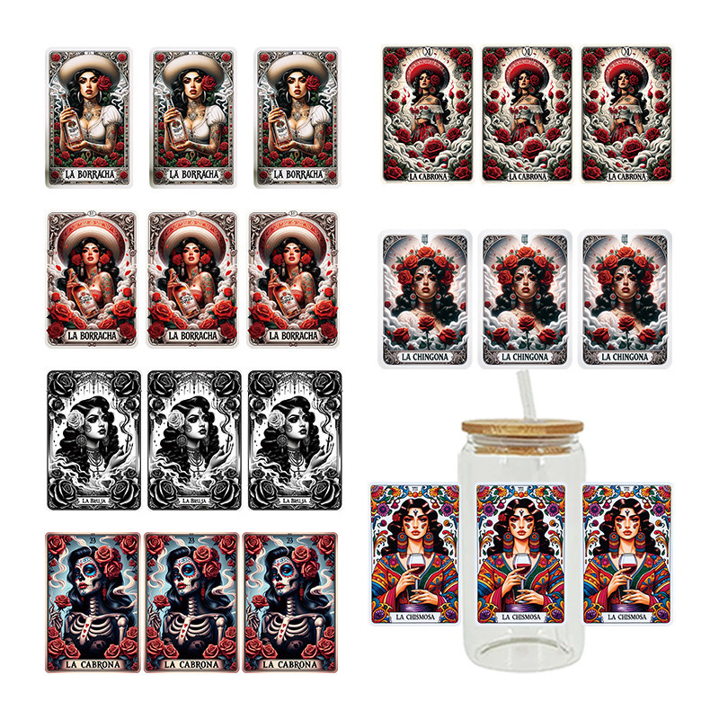 

UVDTF Transfer Sticker Hallowmas Theme For The 16oz Libbey Glasses Wraps Cup Can DIY Waterproof Easy To Use Custom Decals D18474