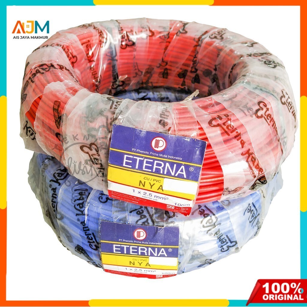 ETERNA KABEL NYA 1X1.5 50M MERAH (GROSIR) SNI LMK ORIGINAL ORI 1 X 1.5