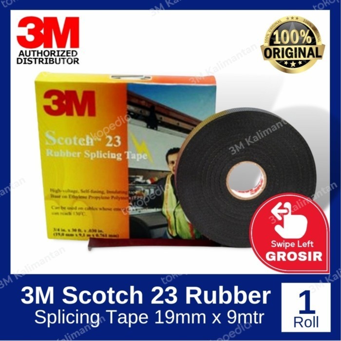 

3M Scotch 23 Isolasi Karet Rubber Splicing Tape Asli