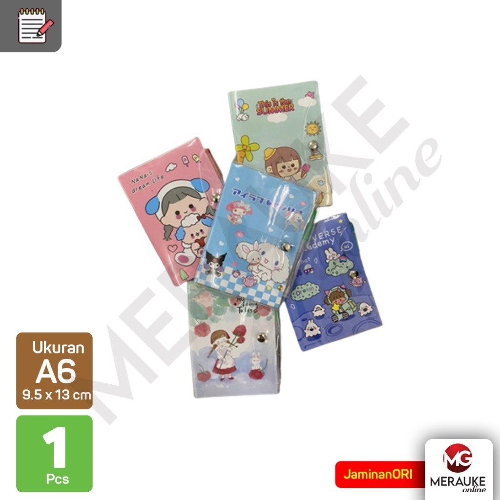 

Buku Notes Cover Mika A6 Kancing + Ballpoint / Buku Catatan / Notebook