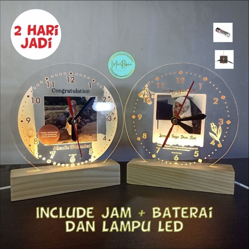 Hampers Jam Acrylic Kado Ulang Tahun Cewek Giftbox Custom Foto Murah Hadiah Anniversary Ultah Pacar 