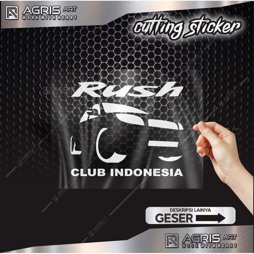 cutting sticker stiker rush club indonesia bulat anti luntur bahan reflektif nyala malam hari