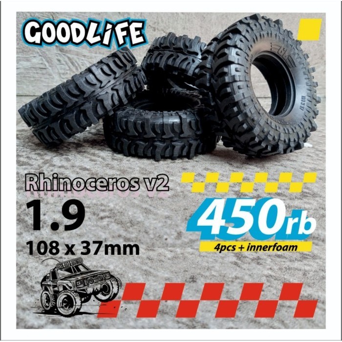OG99 Ban Rc Adventure GoodLife Rhinoceros V2 1/10 OD 108 lebar 37