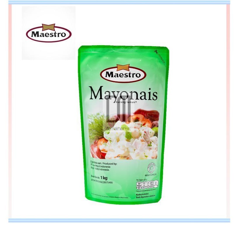 

Maestro Mayonnaise Mayonaise Mayonais Mayo Mayones Saus Thousand Island Salad Dressing Original Light Rendah Kurang Lemak Sweet Extra Pedas Halal Mamayo McLewis 1kg 1000g 1000 100 300 180 gr 1 Liter Standing Pouch otol Sachet Refill Murah Grosir