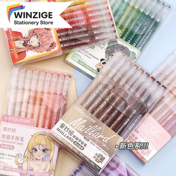 

Winzige set 117 colors gel pen aesthetic morandi pastel retro color drawing pen pulpen warna warni lucu journal marker pen alat tulis stationery spidol acrylic marker