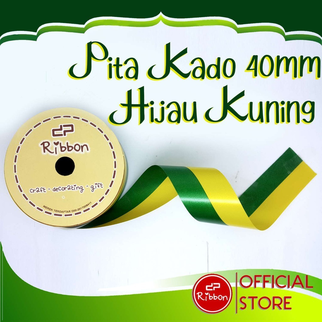 

Pita Kado HIJAU - KUNING 4cm Ribbon 40mm x 14m Lebaran Ketupat Idul Fitri 1.5