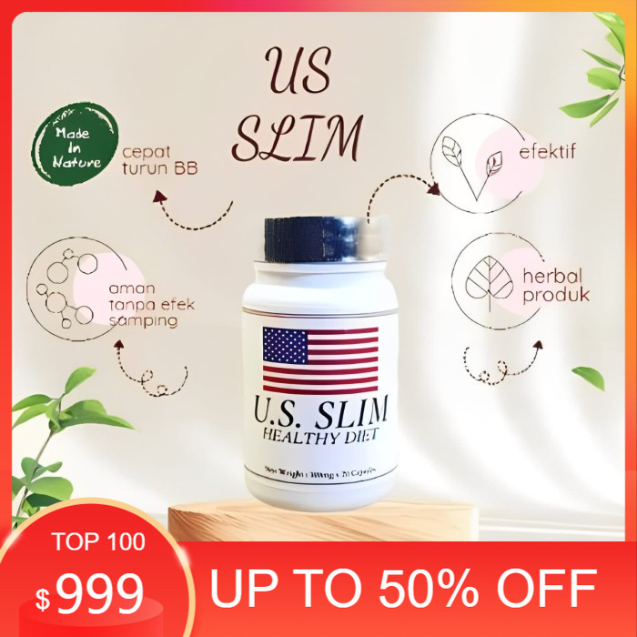 US SLIM Original Healthy Diet Amerika Suplemen Penurun Berat Badan Paling Ampuh Mengurangi Lemak Tub