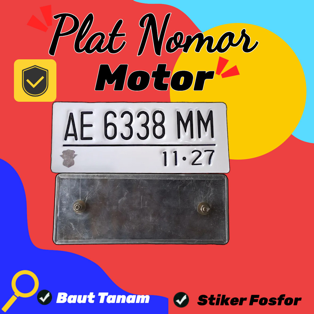 PLAT NOMOR MOTOR WARNA PUTIH//PLAT NOMOR BAUT TANAM