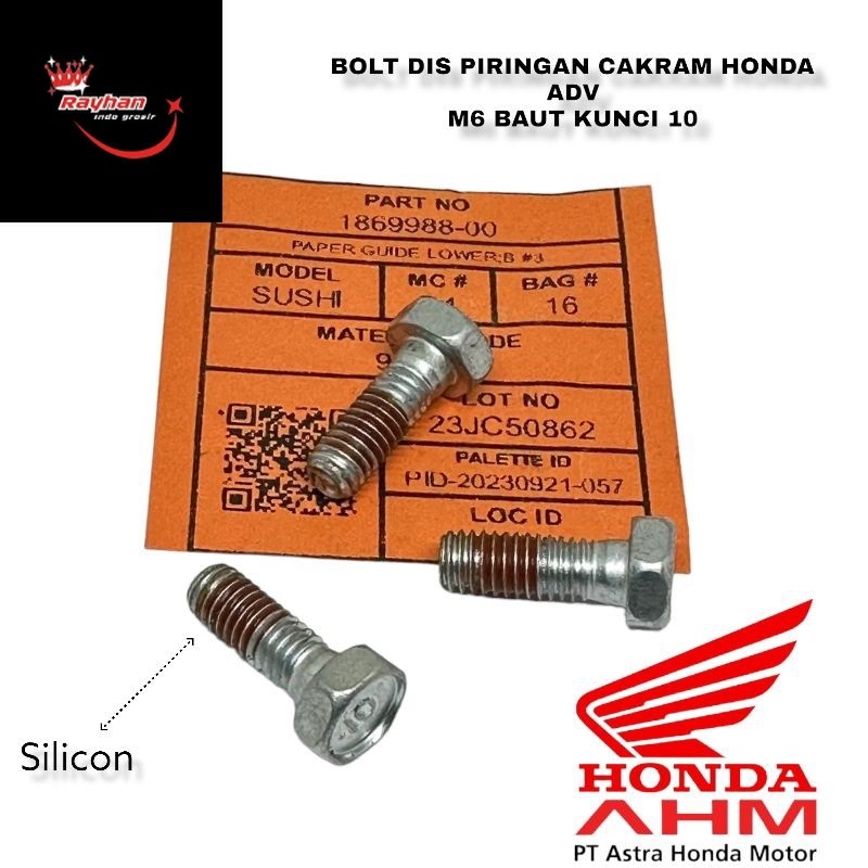 BAUT 10 M6 DIS PIRINGAN CAKRAM HONDA ADV 150 ORIGINAL