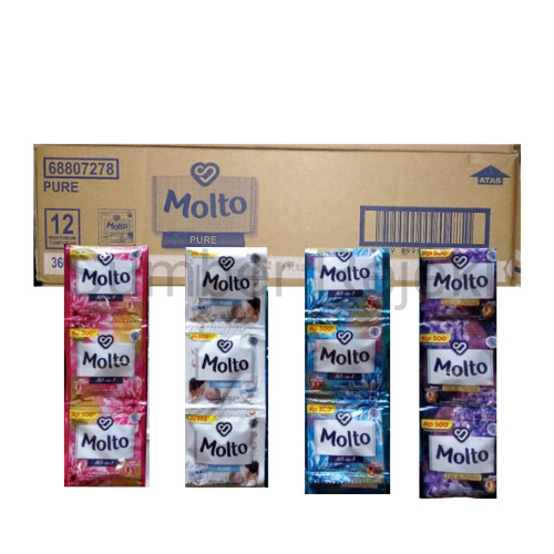 MOLTO PEWANGI PAKAIAN 500 RENTENGAN 1 DUS ISI 360SASET | PELEMBUT PAKAIAN