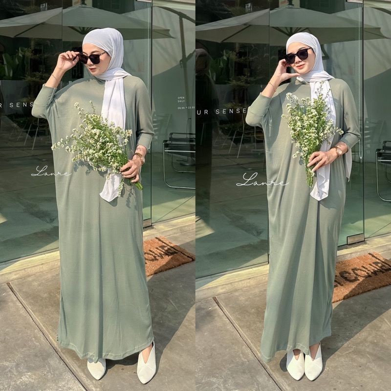 BEBENGKRIBBO - DRESS WANITA MUSLIMAH / HANNA Dress Gamis / GAMIS JUMBO MURAH / GAMIS LENGAN 7/8 KNIT