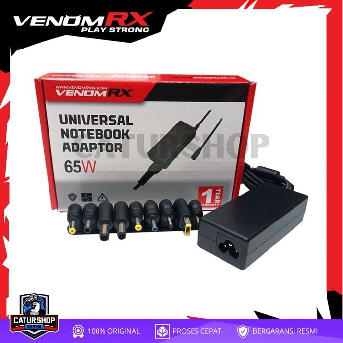 Adaptor Laptop Universal VENOMRX 65W 9-TIPS Charger Notebook Lengkap
