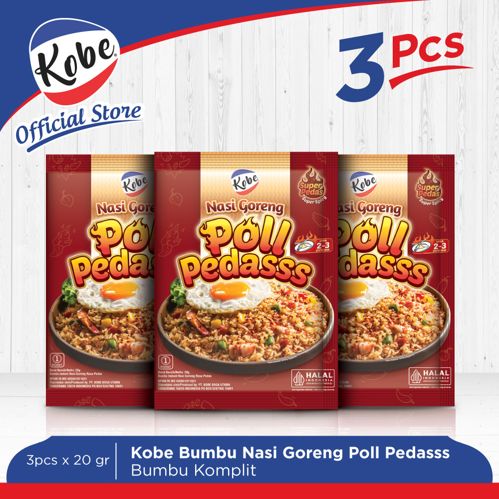 

Kobe Bumbu Nasi Goreng Poll Pedas 20gr (3pcs)