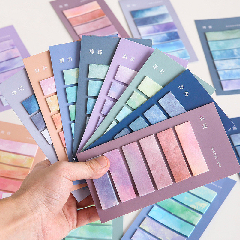 

STICKY NOTES PEMBATAS BUKU PENANDA HALAMAN POST IT MOTIF GALAXY SKIES AESTHETIC