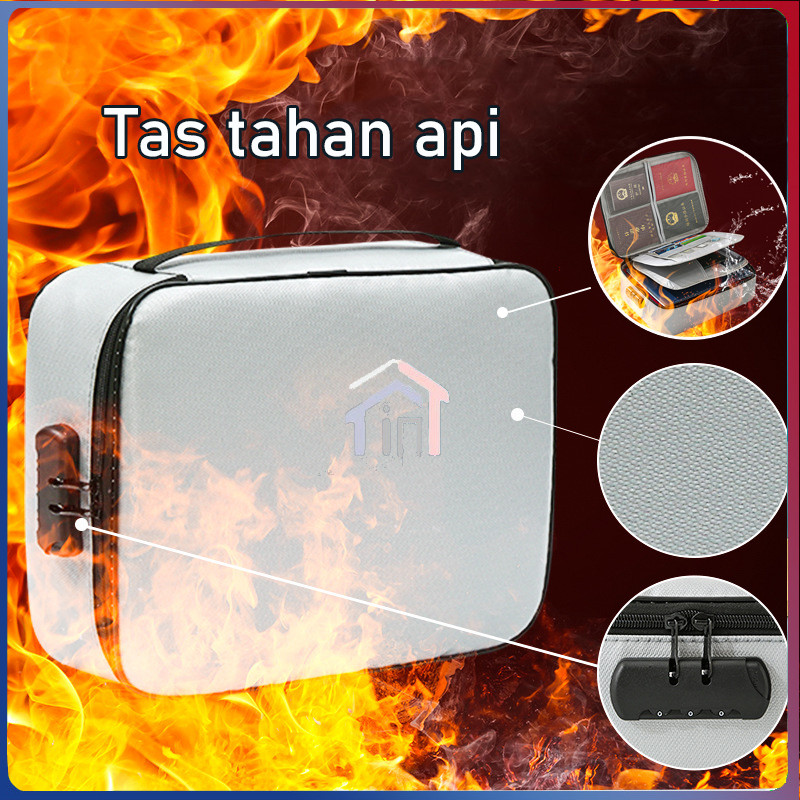 

【COD】Tas Penyimpanan Kunci Kombinasi Tas Penyimpanan File Tahan Api Dan Tahan Air Untuk File Folder