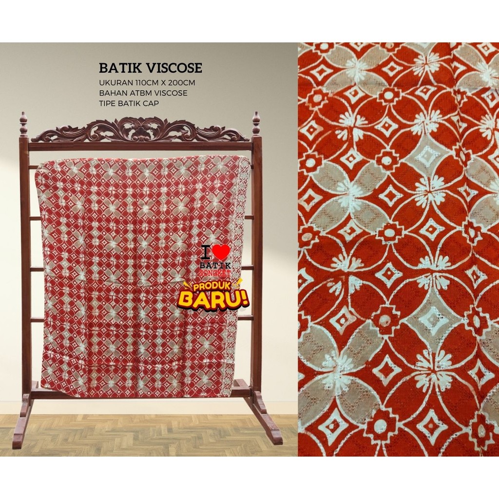 VISCOS PASTEL PARANG MOTIF 6 BAHAN KAIN BATIK VISCOSE VISKOS ATBM KAWUNG PINK FANTA