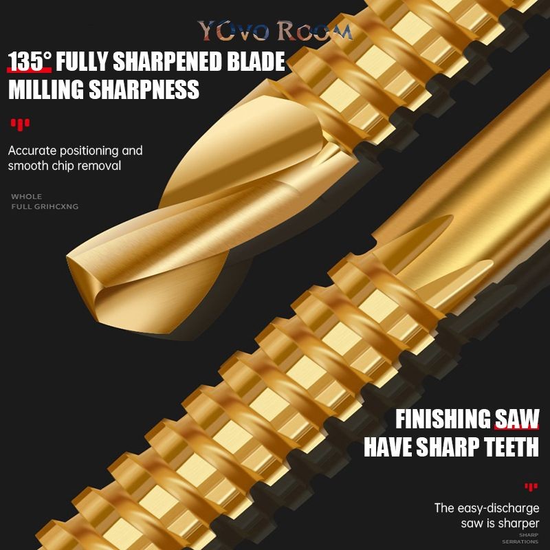 Bor Batang Bulat Set 6-piece Bor Slot Pengerjaan Kayu Bor Gergaji Lurus Batang Bor Putar YOvo