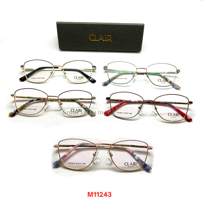 FRAME KACAMATA PRIA / WANITA ORIGINAL CLAIR M11243 Lebar Frame 140 Size 51 Bridge 17 Full Frame Mode
