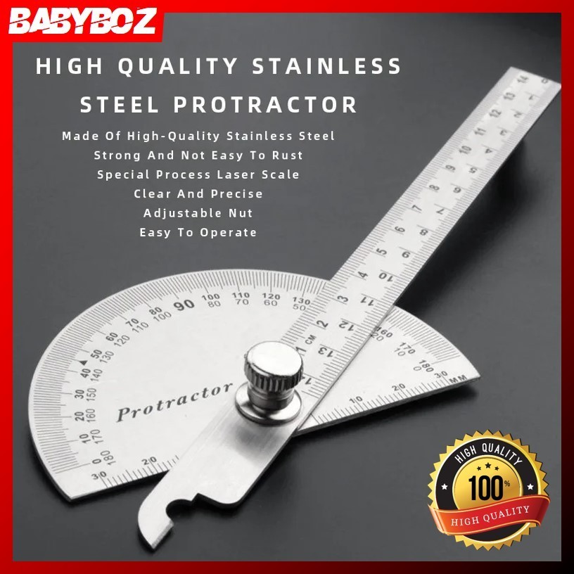 

✦ExoticLiving✦ Protractor Penggaris Busur Derajat Measuring 14.5cm 180 Degree - PR180 - Silver RULER Angle Finder 180 Degree Protractor Stainless Steel Angle Gauge