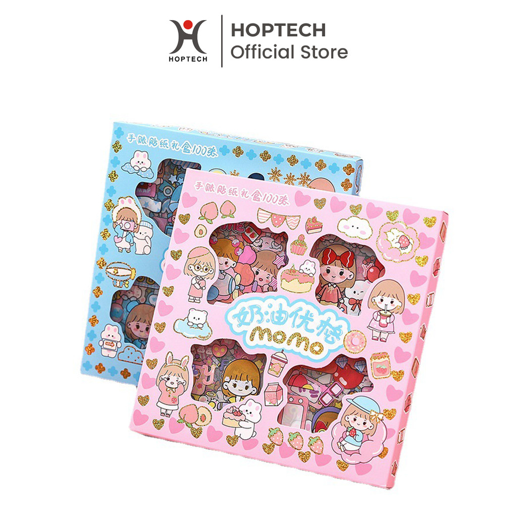

Hoptech - Stiker 2D 100 Lembar Sticker Momo Kartun Korea Lucu Anti Air