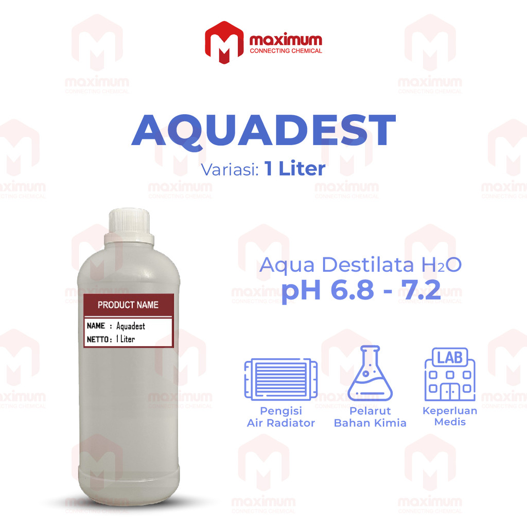 Aquadest / Akuades / Aquades / Air Suling / Air Aki Radiator 1 liter