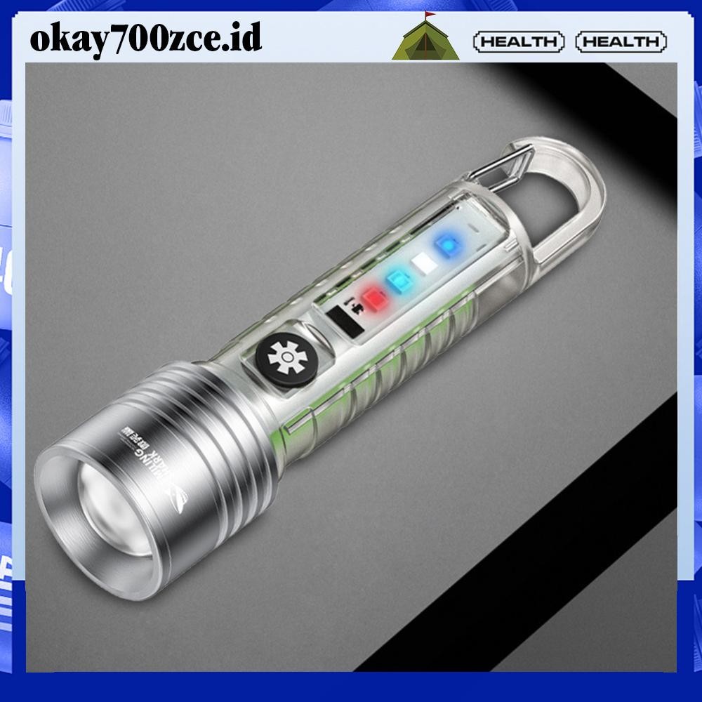 [OKA-id] Zoomable Flashlight USB Charging IPX4 Waterproof LED Torch for Power Outages