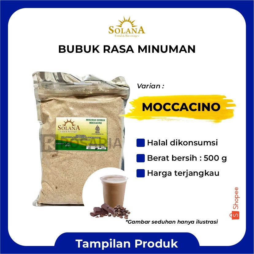 

Bubuk Rasa MOCCACINO Serbuk Minuman Permen Karet Merk SOLANA Premium Kekinian