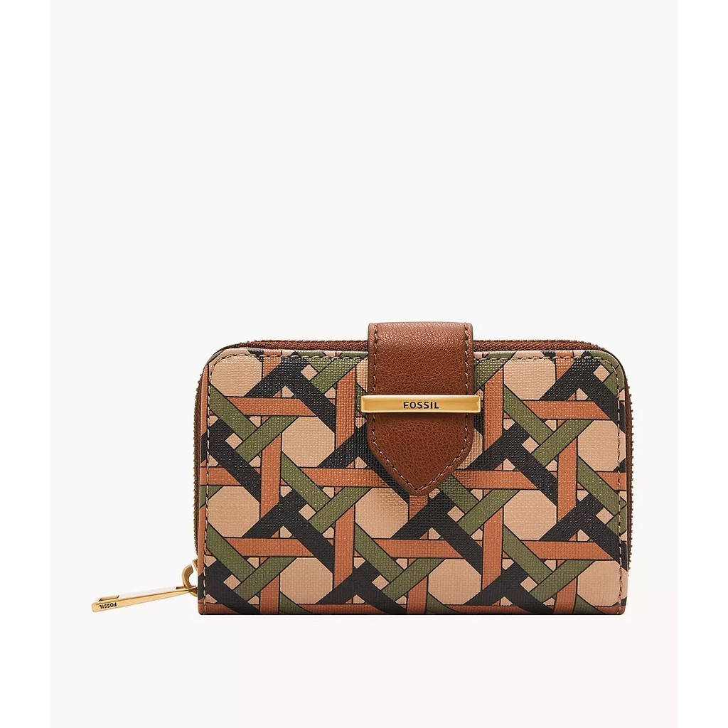 Fossil Bryce PVC Green Stripe Dompet Wanita SWL2895-341
