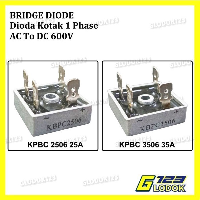 Dioda Diode Bridge Jembatan Rectifier KBPC2506 3506 25 35A 600V Taiwan