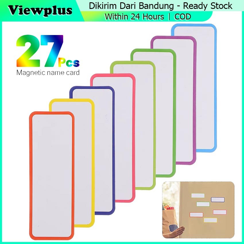 

27Pcs Magnetic Label Name Card Holder Magnetik Label Harga Dirak Price Tag Magnetik Magnet Tempelan Kulkas Memo Sticky Notes