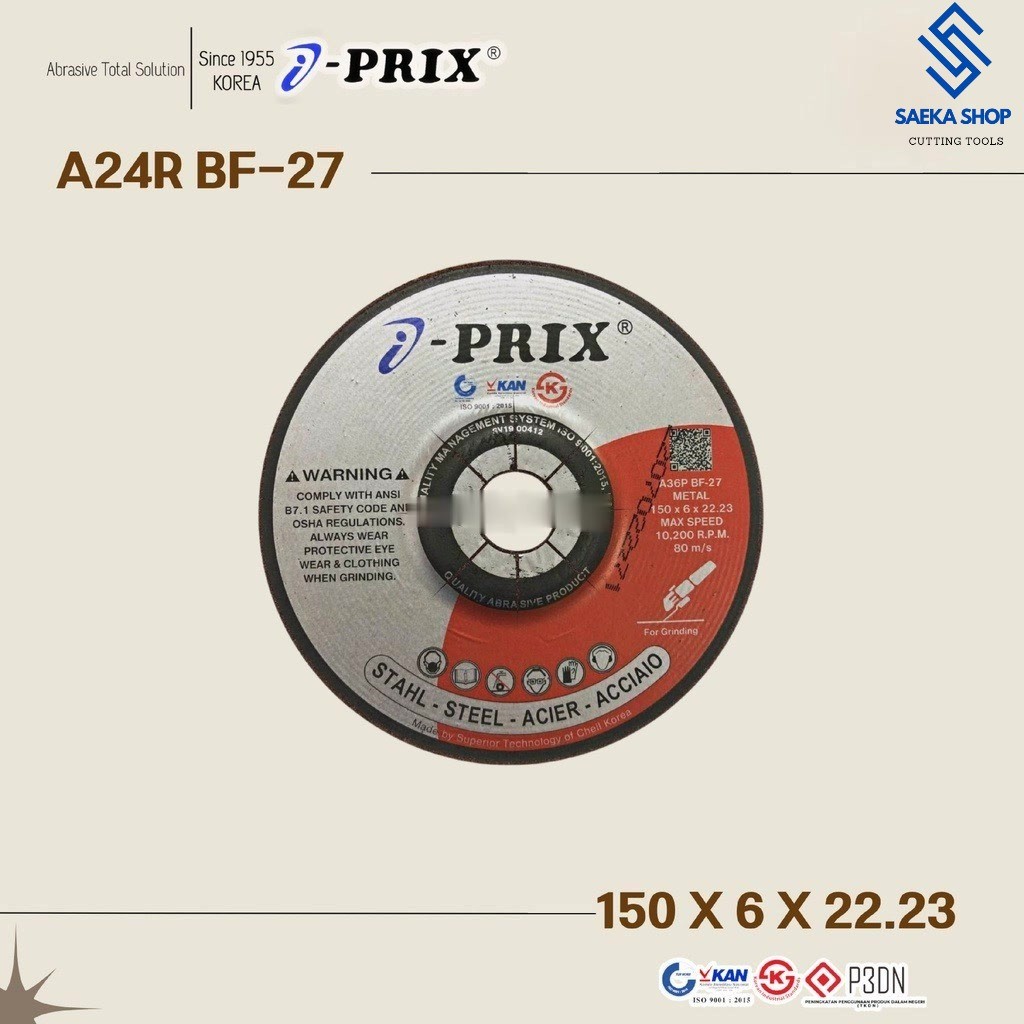 Batu Gerinda 6 Inch I-PRIX Poles 150 X 6 Mata Asah IPRIX Grinding 6"