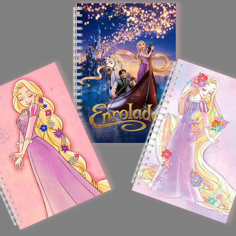 

A5 Spiral Notebook Cartoon Disney Rapunzel Tangled Princess Anime Movie Aesthetic Stationery Writing Note Book Memo Kids Gifts