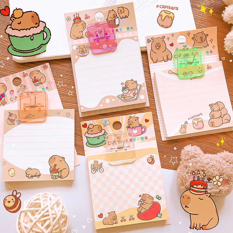 

kawaii Stationery office accessories School supplies Capybara Mini Portable Notebook Notepad For Daily Notes Stationery gift