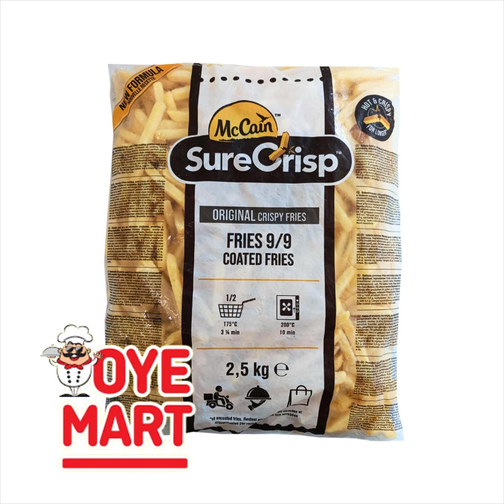 

MCCAIN SURECRISP 9/9 STRAIGHT CUT COATED 2,5KG/ KENTANG GORENG
