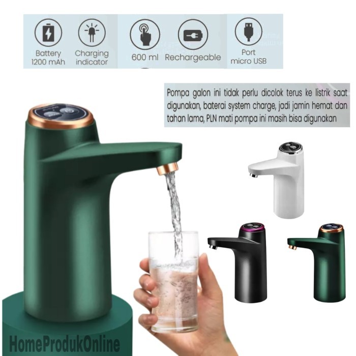 Pompa Galon Elektrik Rechargeable Elekctric Water Dispenser 1200 Mah