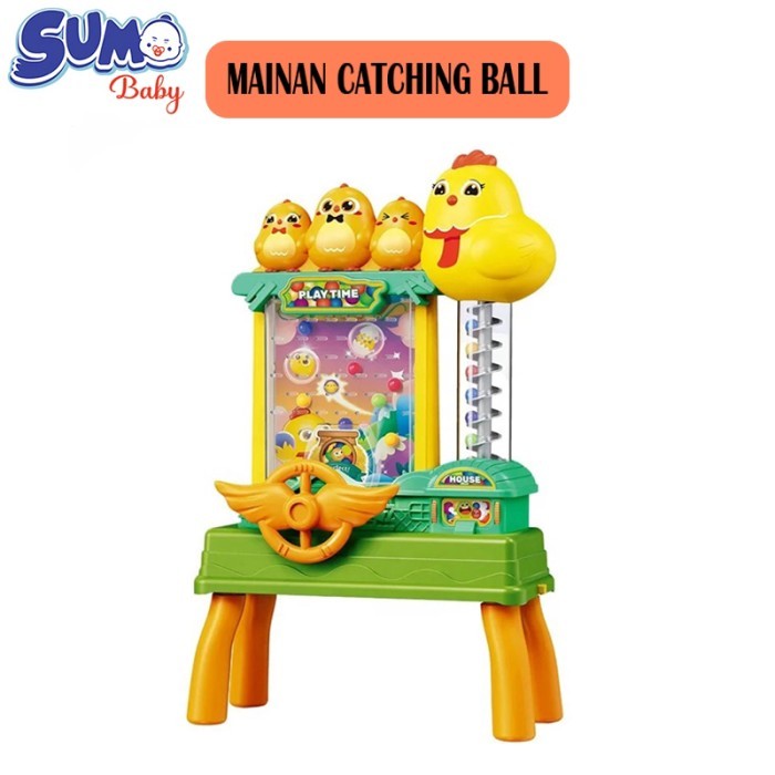 SumoBaby Mainan Edukasi Anak Tangkap Bola Pinball Ayam Musik Dan Lampu Otomatis Game Console Ball Ma